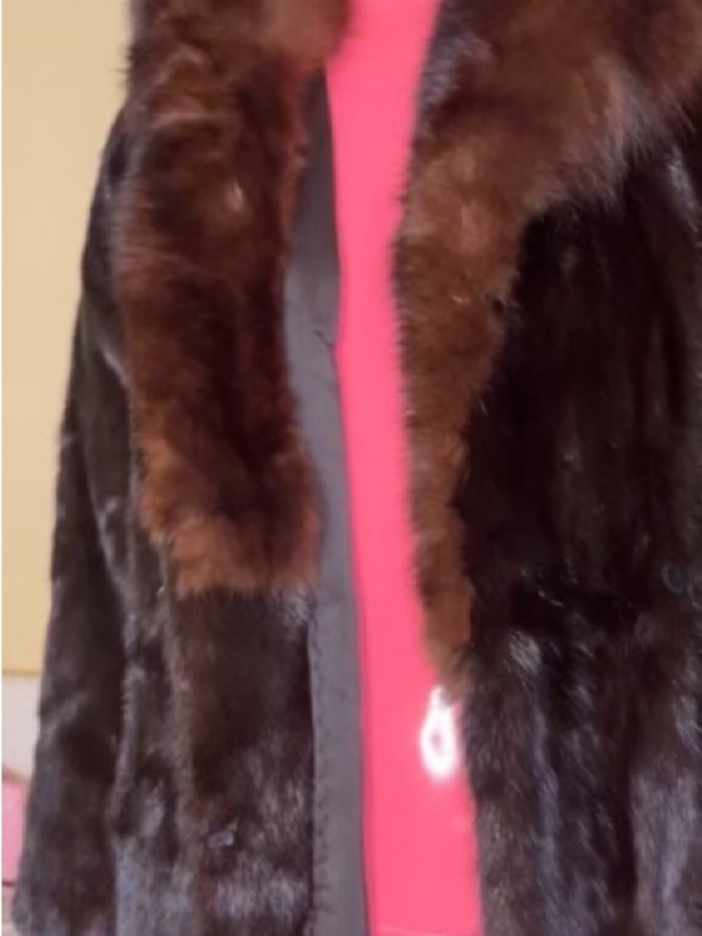 Classic Women's Brown Mink Fur Trench  Coat - Elegant Winter Jacket